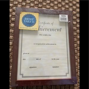 New AAron Brothers Blank Certificate of Achievement 11" x 8.5" Brown Award Frame